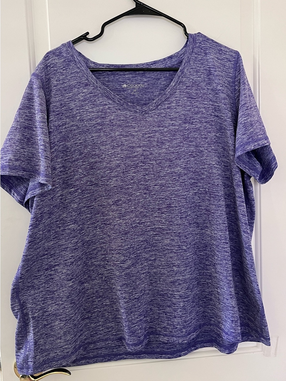 Ideology Heathered Purple V-Neck Short Sleeve Tee 3X